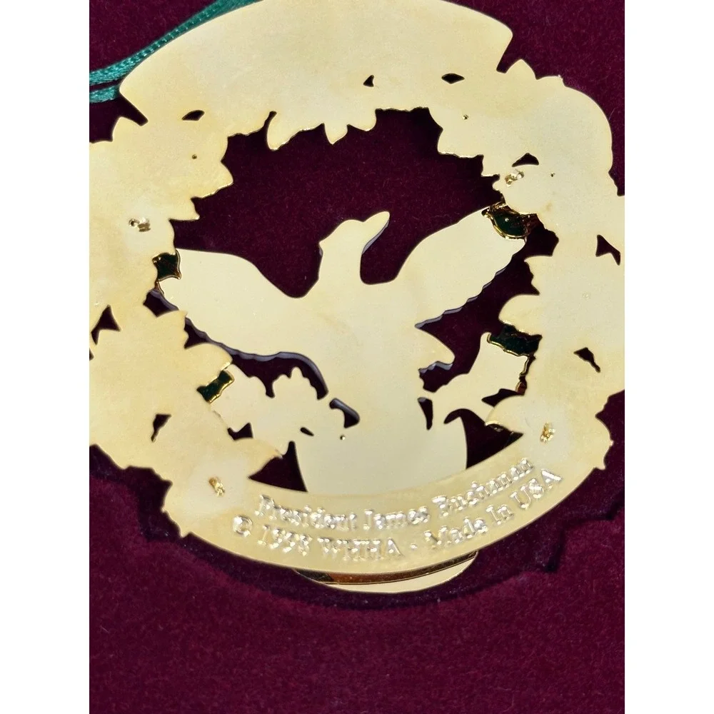 VTG White House Historical Association Ornament‎ Gold 1998 James Buchanan Eagle